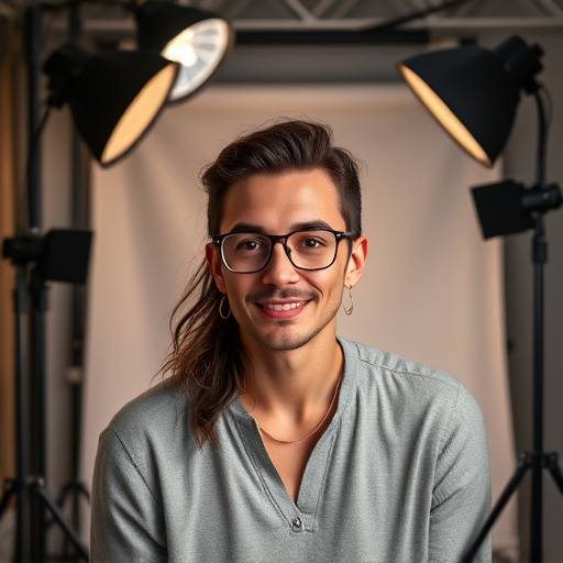 다양한 조명과 배경을 갖춘 인물 사진 스튜디오